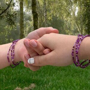 Purple Seed Bead Bracelet bundle of 3